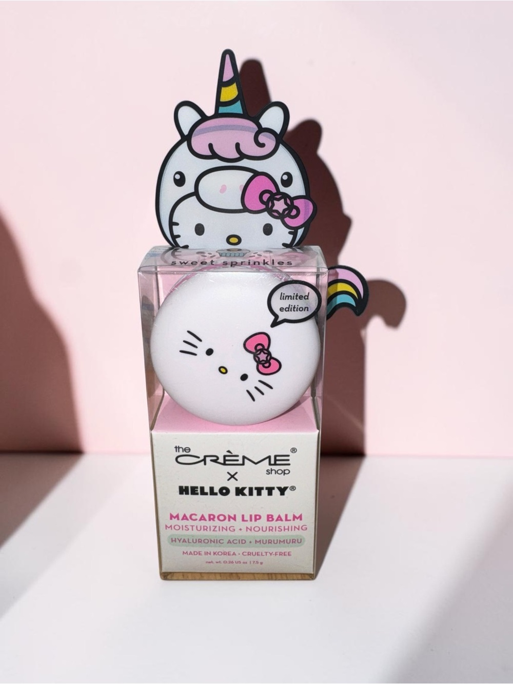 NEW The Crème Shop x Hello Kitty Unicorn Macaron Lip Balm Limited Edition